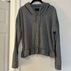 Gray ruffle hoodie